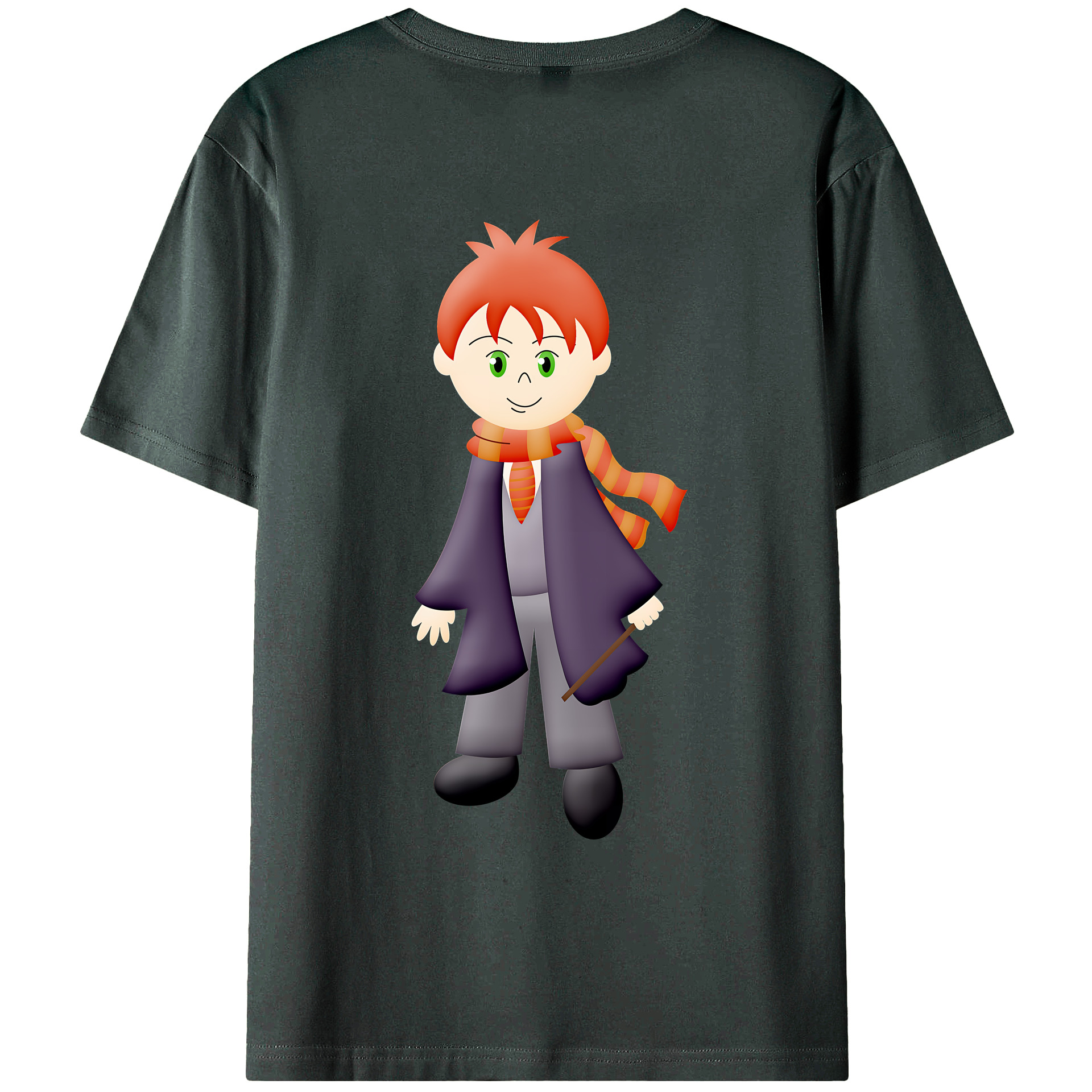 （画像用） Harry Potter ハリー・ポッターシリーズ 綿100％ メンズ半袖Tシャツ（バックプリント） 通気性